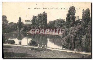 Postcard Old Paris Montsouris Park Lake