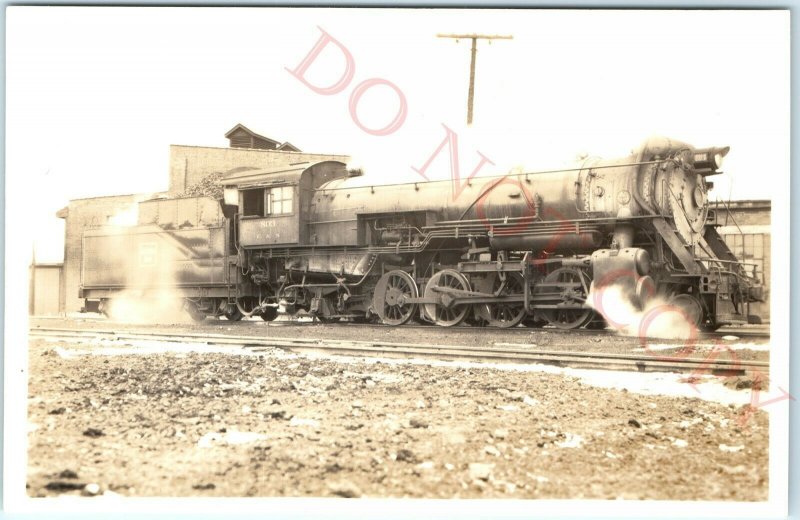 1938 Eola, IL C&S Railway 803 Locomotive RPPC Colorado & Southern Burlington A49