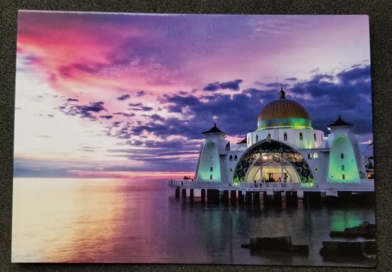 [AG] P128 Malaysia Selat Melaka Mosque Islamic Building Worship (postcard) *New