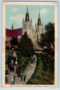 Ontario Canada Postcard Martyrs Shrine Fort Ste Marie Near Midland c1930's