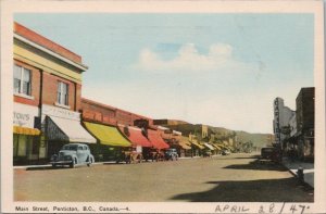 Main Street Penticton BC c1947 PECO Postcard G49