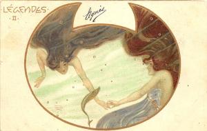 Mermaids Legendes II Signed Raphael Kirchner 1904 Postcard