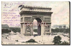 Old Postcard Arc De Triomphe Paris Bon Marche