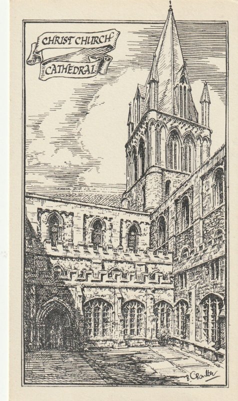 OXFORD, CHRIST CHURCH CATHEDRAL, Oxfordshire - Vintage POSTCARD (Drawing)