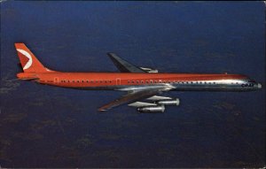 CP Air Airlines DC-8 Aircraft Jet Airliner Ad Advertising Vintage Postcard