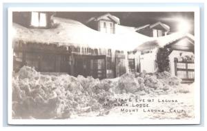 Postcard New Year's Eve @ Laguna Mountain Lodge, Mount Laguna, CA RPPC D13
