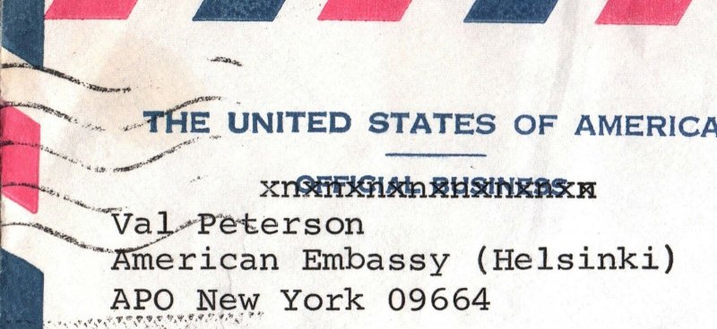 VINTAGE GOVERNMENT STATIONERY AMERICAN EMBASSY HELSINKI FINLAND USED COMMERCIAL