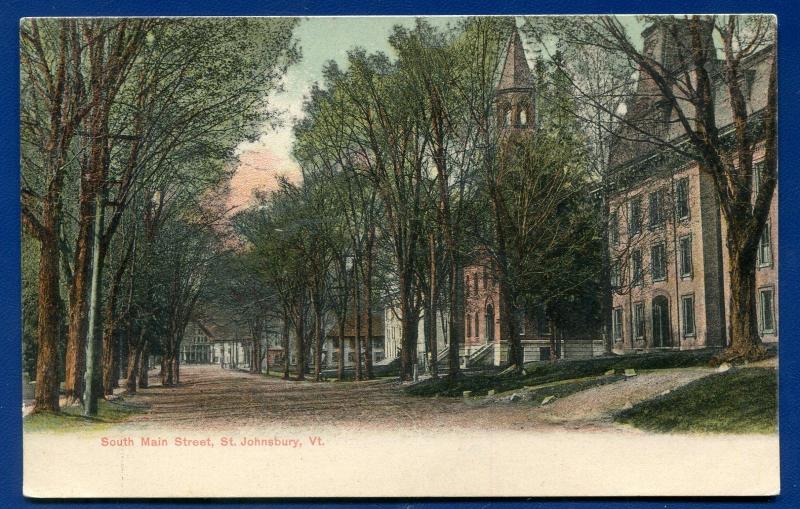 St Johnsbury Vermont vt South Main Street old postcard