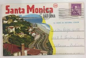 Santa Monica California Beach Scene Souvenir Folder Antique Postcard K106238