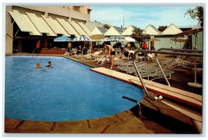 c1950's Hotel Californian Swimming Pool Fresno California CA Vintage Postcard