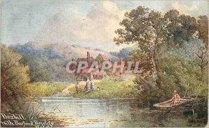 Old Postcard WIth Boxhill Burford Bridge Hotel