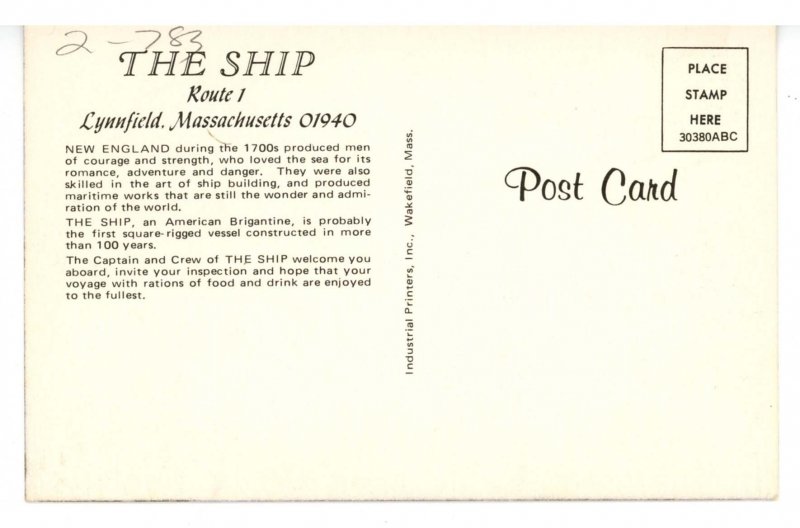 MA - Lynnfield. The Ship Restaurant