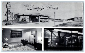 c1950's Winnipeg's Finest Eden Roc Motel Winnipeg Canada Multiview Postcard