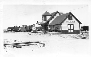 J58/ South Alamosa Colorado RPPC Postcard c1955 Railroad Depot Station 365