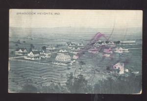 BRADDOCK HEIGHTS MARYLAND BIRDSEYE VIEW VINTAGE POSTCARD