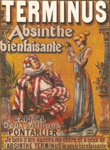 Terminus Absinthe bienfaisante Modern French repro PC, of old advertising Post