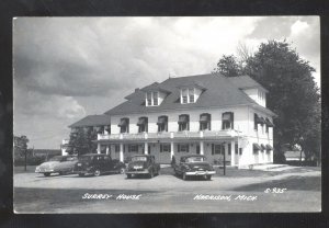 RPPC HARRISON MICHIGAN SURREY HOUSE 1950's CARS VINTAGE REAL PHOTO POSTCARD