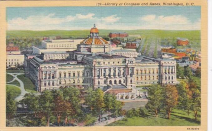 Library Of Congress and Annex Washington D C 1950 Curteich