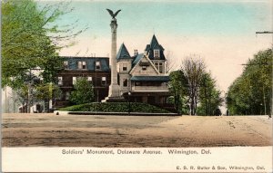 Soldiers Monument Wilmington Delaware Postcard ESR Butler & Son UNP UND