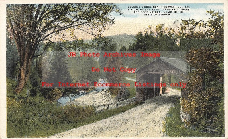 VT, Randolph Center, Vermont, Covered Wood Bridge, Scenic Vermont Pub No 3103