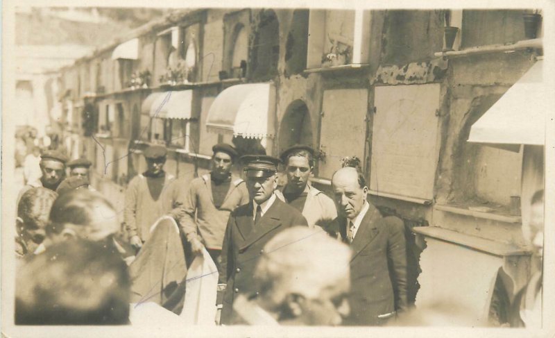 Rare RPPC tombs at Malaga showing the Captain of cruiser SS Florida and seamen