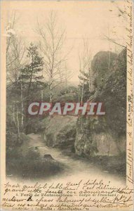 Postcard Old Forest of Fontainebleau Gorges Franchard (map 1900)