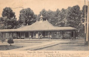 J86/ Hackensack New Jersey Postcard c1910 Railroad Depot Station 50