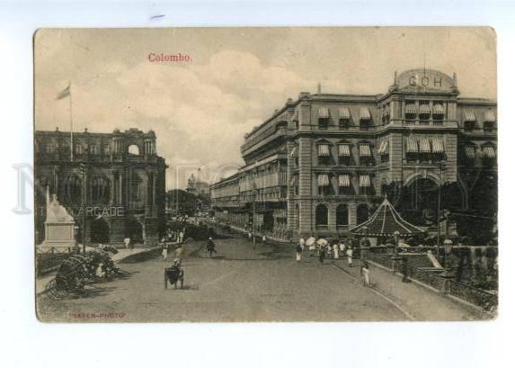 173798 CEYLON COLOMBO view street advertising Vintage postcard