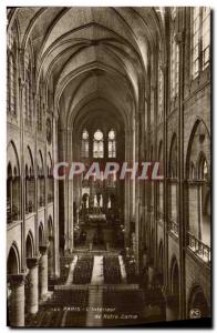 Old Postcard The Paris Interior of Notre Dame