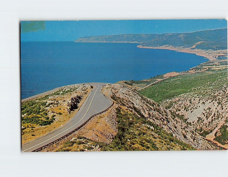 Postcard Descending MacKenzie Mountain, on the Cabot Trail, Cape Breton, Canada