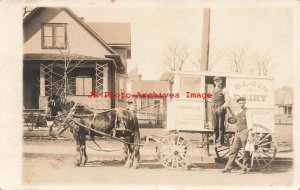 IL, Chicago, Illinois, RPPC, Elgin Dairy Horsedrawn Wagon, R Mark & Company