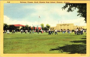 Phoenix, AZ Arizona NORTH PHOENIX HIGH SCHOOL Students & Campus ca1940s Postcard