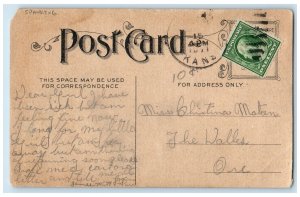 1911 Grandmother Beaten Child Hairbrush Spanking Posted Antique Postcard 