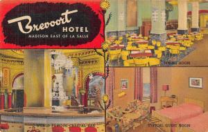 Chicago Illinois Brevoort Hotel Interior  Antique Postcard J48602