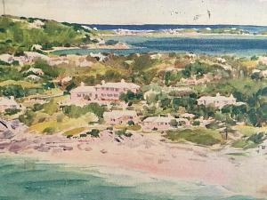 Postcard Reprint Portrait of Harrington Sound & Pink Beach, Bermuda.    U2