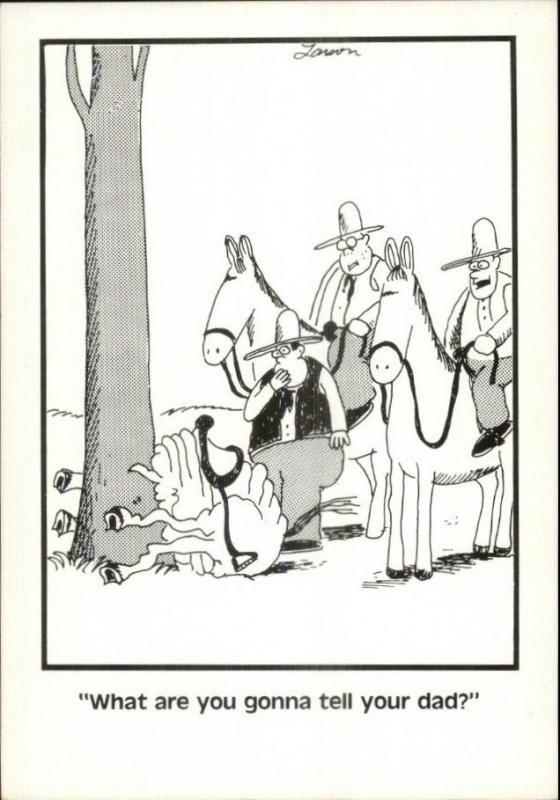 Vintage Gary Larson FAR SIDE 1980s Fantasy Postcard gfz TEENS HORSE CRASH |  Topics - Cartoons & Comics - Comics, Postcard / HipPostcard