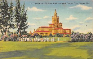 Miami Biltmore Hotel From Golf Course Coral Gables FL Postcard