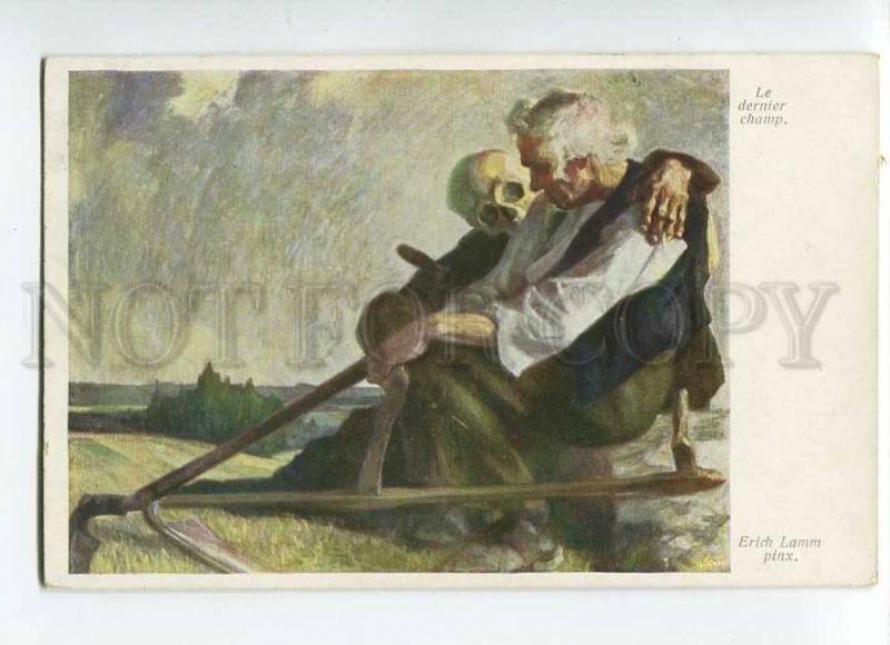 264902 Old Man & DEATH Skeleton Grim Reaper by Erich LAMM old