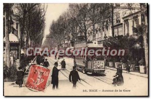 Postcard Old Nice Avenue de la Gare