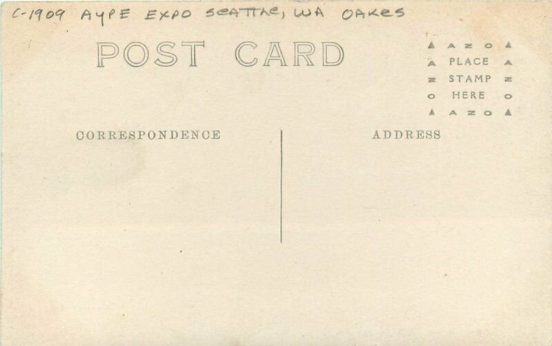 Washington Seattle Oakes C-1909 AYPE Exposition RPPC Cascades Postcard 22-4281 