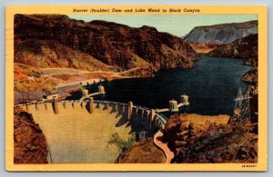 Boulder Dam  Lake Mead  Nevada     Postcard  1951