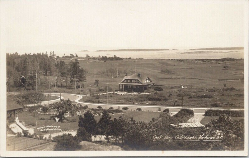 Oak Bay Golf Links Victoria BC Golf Course Unused Gowen RPPC Postcard F71