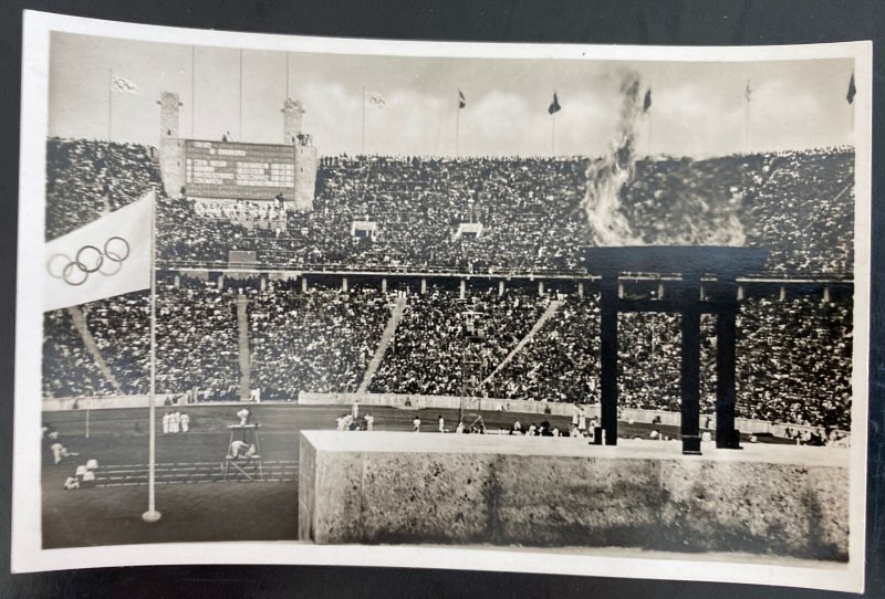 Mint Germany Real Picture Postcard RPPC Berlin Olympic Games Inauguration 1936 