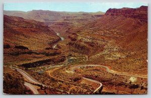 Salt River Canyon Arizona~Switchbacks Approaching Inn~Petley PM 1961 Postcard