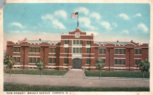 Vintage Postcard Prospect View New Armory Wright Avenue Camden New Jersey NJ