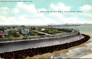 Texas Galveston East End Of Sa Wall 1908 Curteich