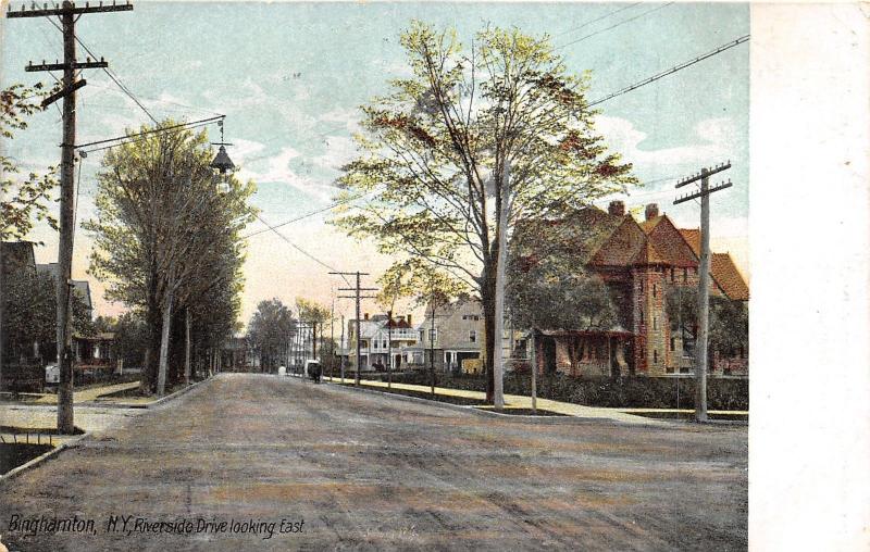 Binghamton New York~Riverside Drive Looking East~Beautiful Houses~1909 Postcard