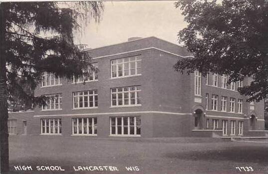 Wisconsin Lancaster High School 1945 Real Photo RPPC