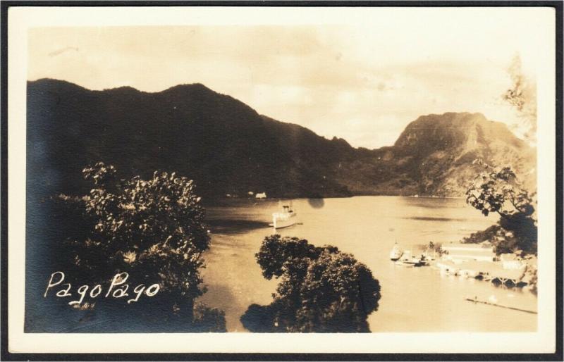 American Samoa Pago Pago Harbor Real Photo Postcard c.1930s