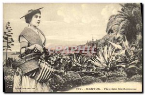 Old Postcard Menton Florist Mentonnaise Female Folklore